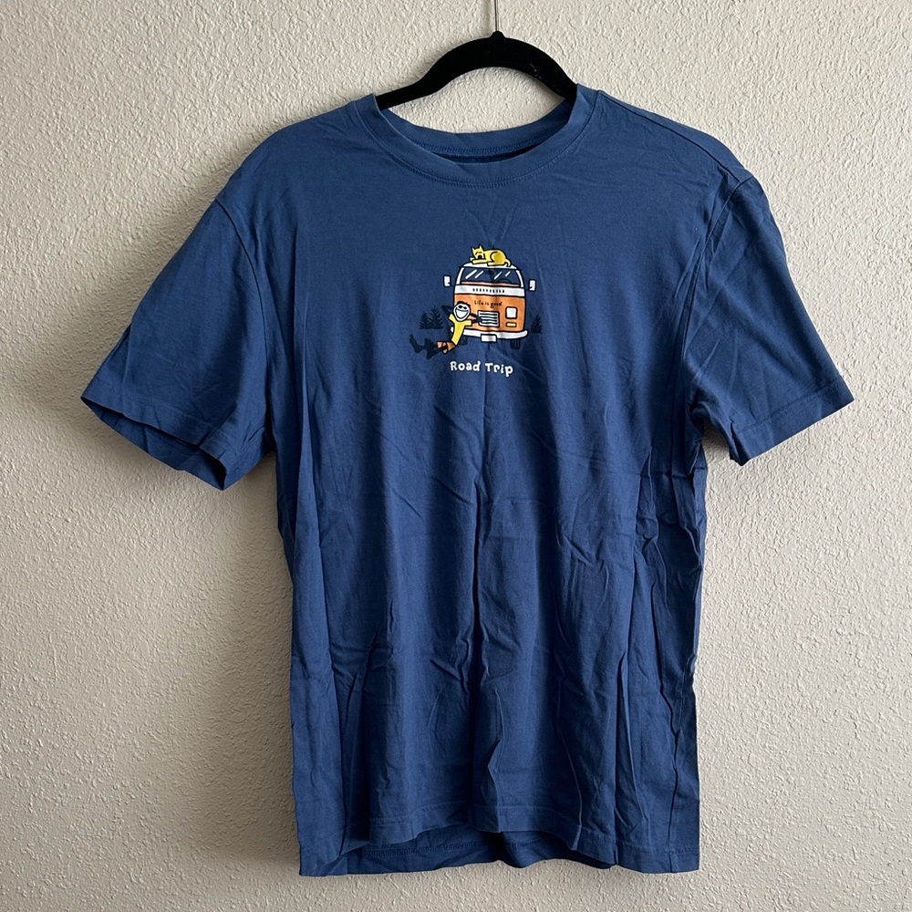 Life is Good Rad Trip Dog Blue Graphic T-Shirt
